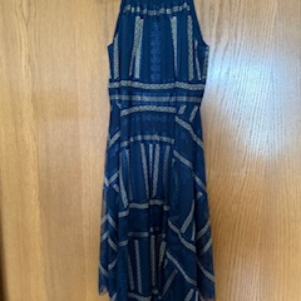 Vince Camuto navy gold women's dress size 14